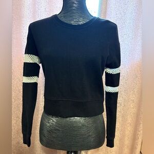 Express Black and Cream Boxy Crop Sweatshirt